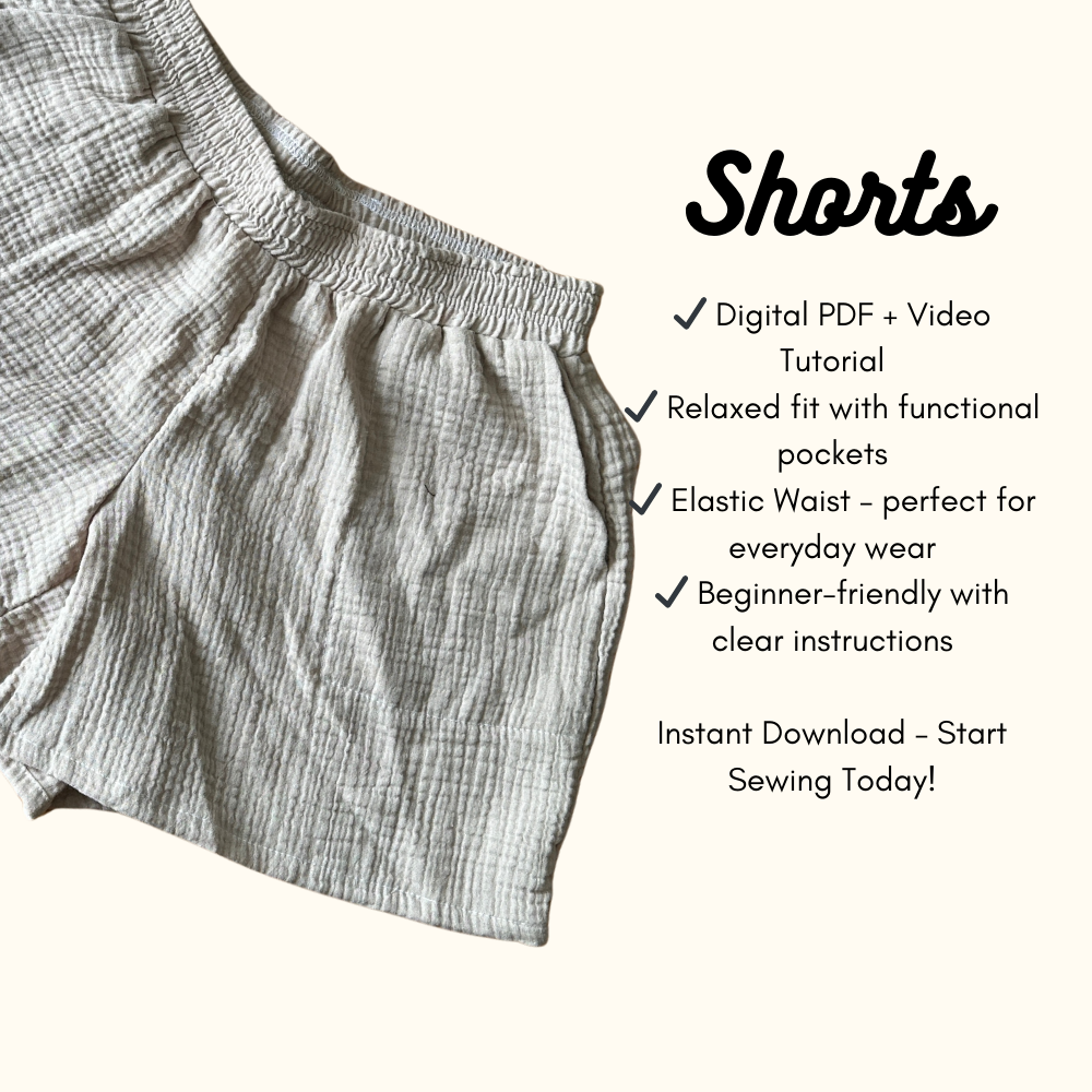 Elastic Waist Shorts – PDF Sewing Pattern