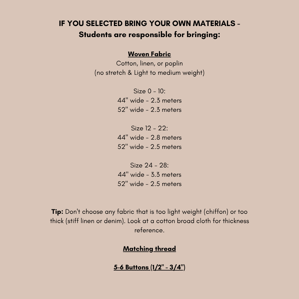 Intermediate Sewing Workshop: Ruffled Blouse