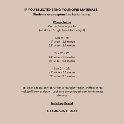 Intermediate Sewing Workshop: Ruffled Blouse