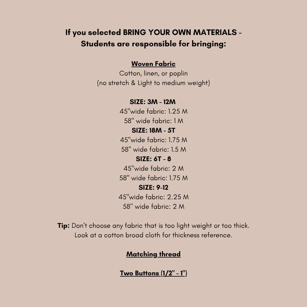 Kids Overalls Workshop