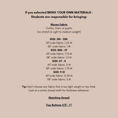 Kids Overalls Workshop